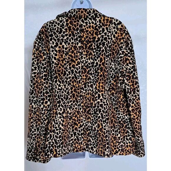 Larry Levine Leopard Corduroy Blazer Jacket 22W Womans Mobwife Corpcore Office - Picture 7 of 9
